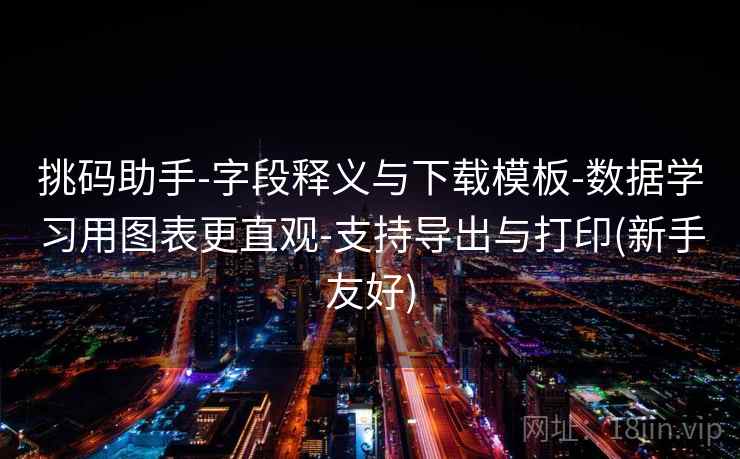 挑码助手-字段释义与下载模板-数据学习用图表更直观-支持导出与打印(新手友好)